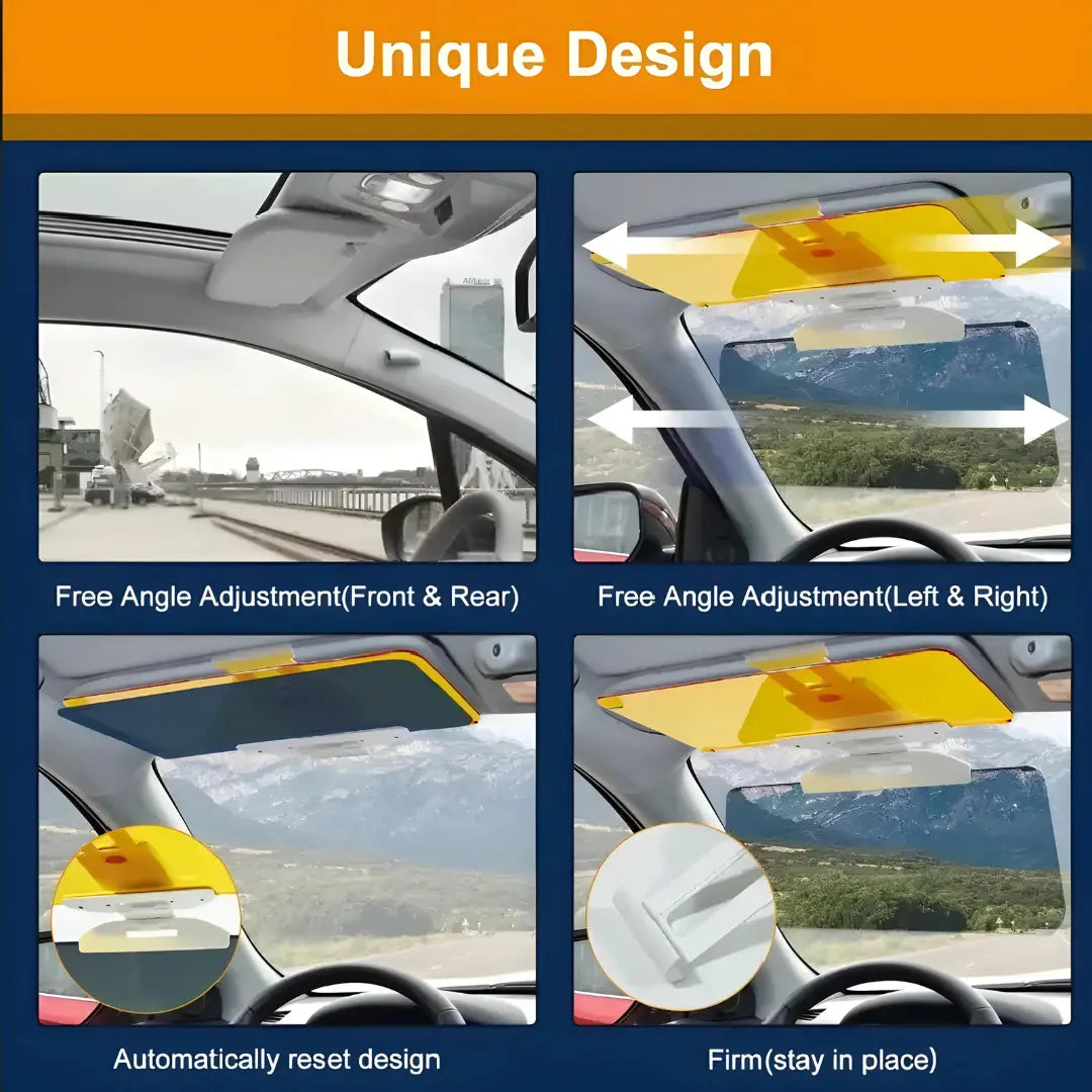 2 in 1 Day & Night Driving Anti Glare Sun Visor