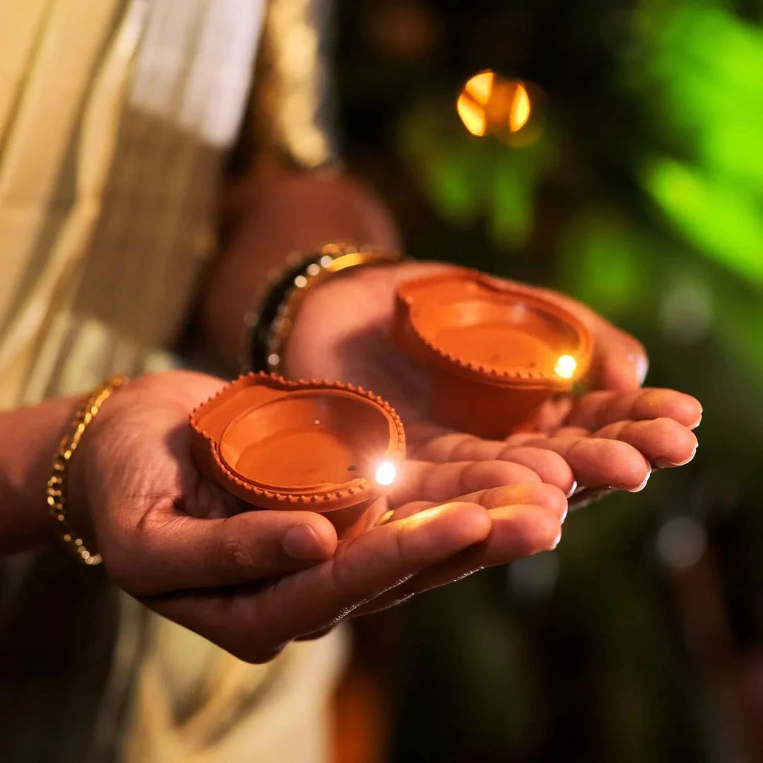 Water Sensor LED Diya - No Fire, No Smoke, No Oil – Just Radiant Light (Pack of 6/12/18/24)